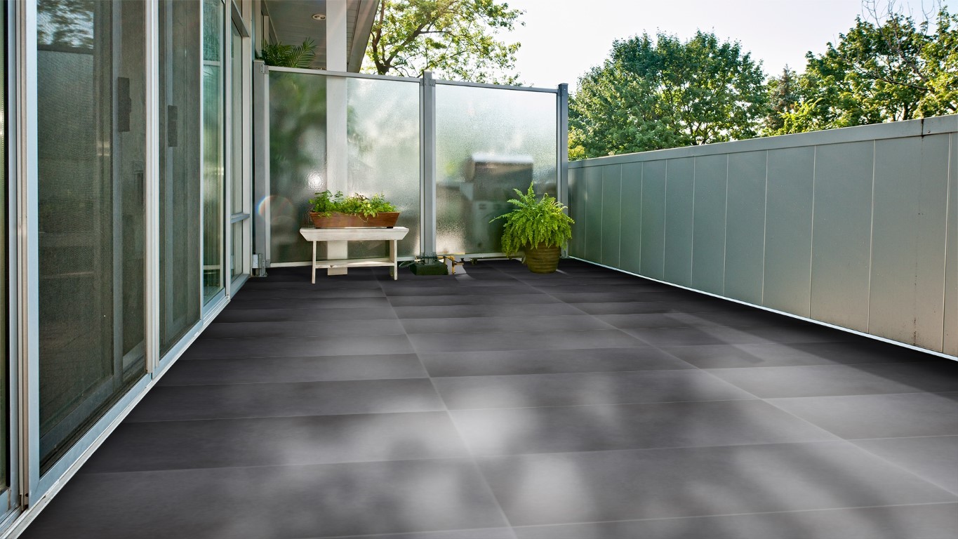 Concrete Shadow Antraciet 45x90 - Antraciete keramische tuintegel